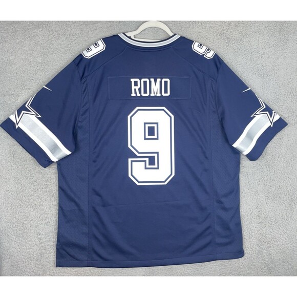 Nike Stitched Jersey Tony Romo #8 Dallas Cowboys Mens 2XL 54 Blue NFL EUC - Picture 1 of 10
